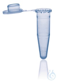 Bild von Einmal-Reaktionsgefäß, PP 1,5 ml, blau, mit Deckel