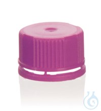Bild von Schraubdeckel mit Verschluss-Sicherung Silikondichtung, lila, unsteril