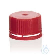 Bild von Schraubdeckel mit Verschluss-Sicherung Silikondichtung, rot, unsteril