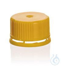 Bild von Schraubdeckel mit Verschluss-Sicherung Silikondichtung, gelb, unsteril