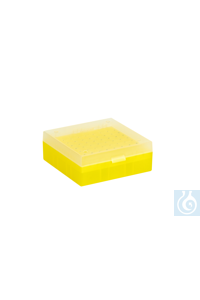 Bild von Kryo-Boxen, PP, gelb, Raster 9 x 9, 133 x 133 x 52 mm