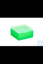 Bild von ratiolab® Kryo-Boxen, PP, ohne Raster, grün, 133 x 133 x 75 mm