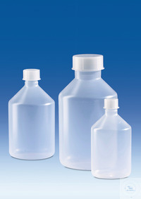 Bild von Steilbrustflasche, Enghals, PP, mit Schraubkappe, PP, 500 ml