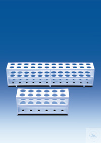 Bild von Reagenzglasgestell, PP, 12 Plätze für Gläser mit Ø bis 21 mm, weiß